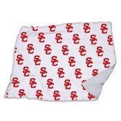 USC Trojans White SC Interlock Baby Blanket